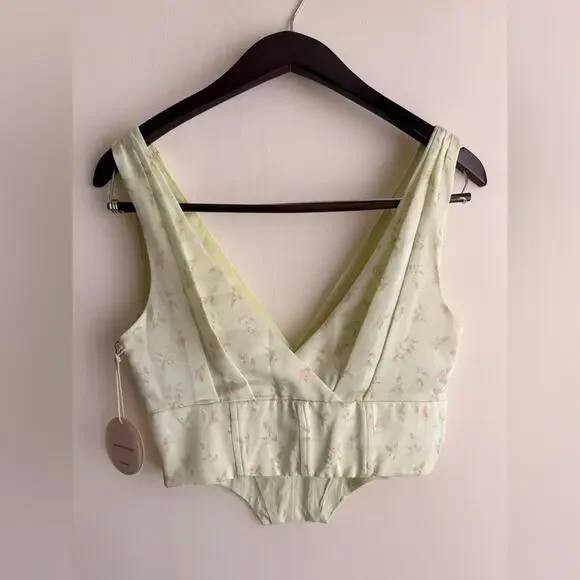 Camila Coelho Trudy Bustier Sage Floral NWT - Picture 5 of 8